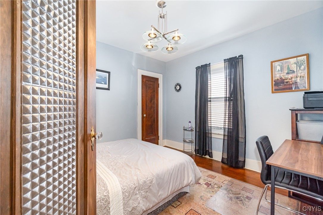 Bedroom, Interior, Pendant Lights, Wood Texture Flooring