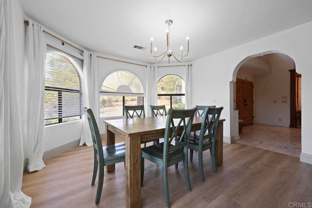 Chandelier, Dining room, Interior, Wood Texture Flooring