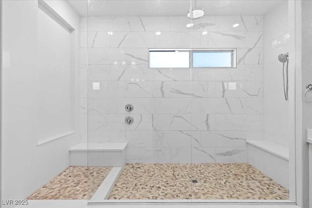 Bathroom, Glass Shower, Interior, Marble Walls