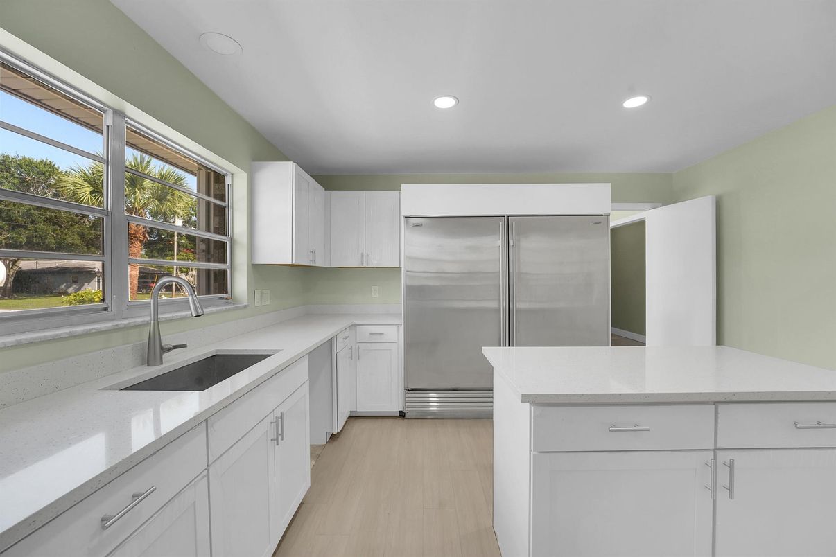Interior, Kitchen, Recessed Lighting, Wood Texture Flooring