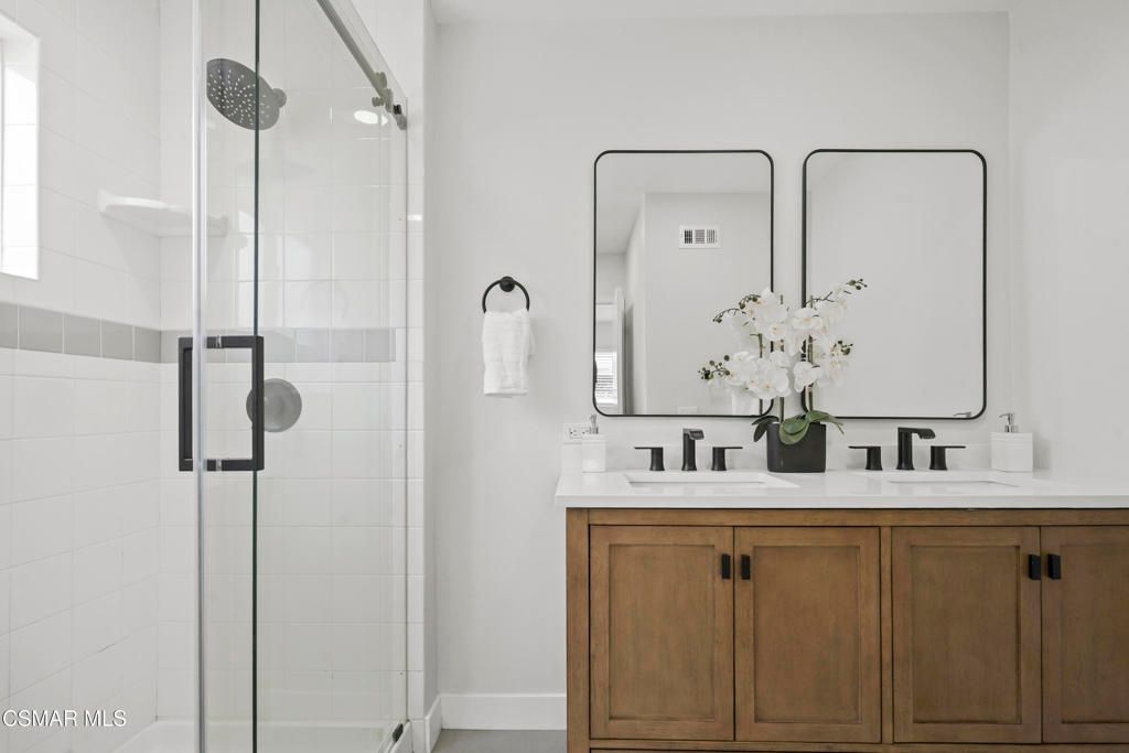 Bathroom, Dual Sink Vanities, Glass Shower, Interior