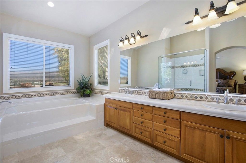 Bathroom, Bedroom, Dual Sink Vanities, Glass Shower, Interior, Recessed Lighting, Tile Countertops