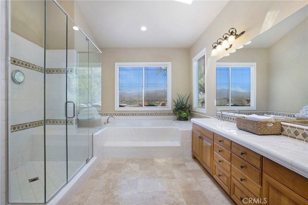Bathroom, Glass Shower, Interior, Recessed Lighting, Tile Countertops
