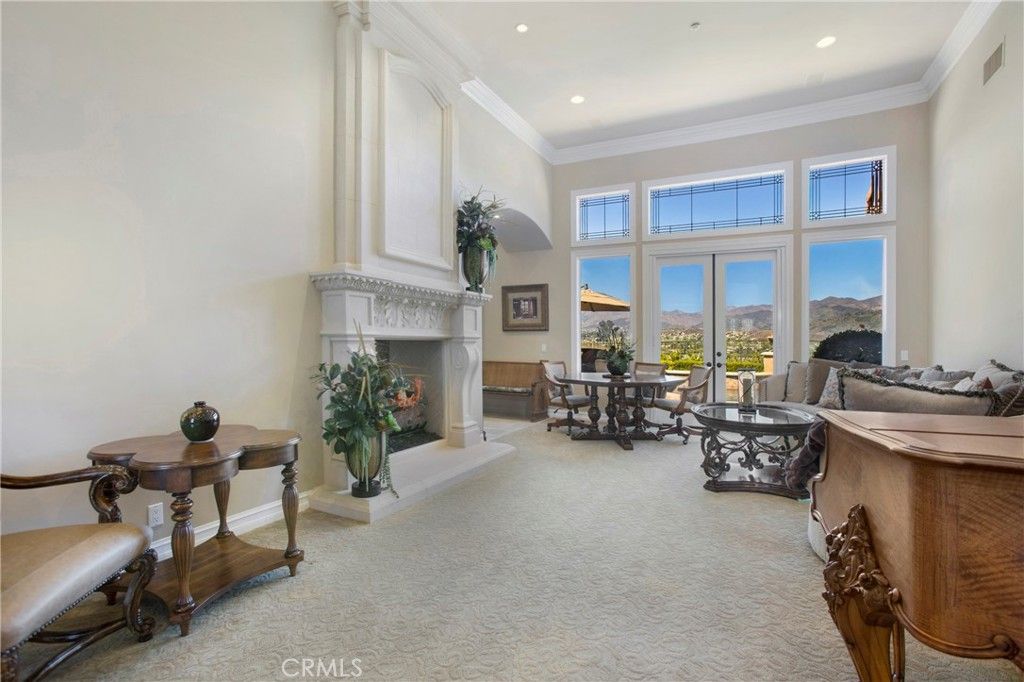 Dining room, Fireplace, Interior, Living room, Recessed Lighting