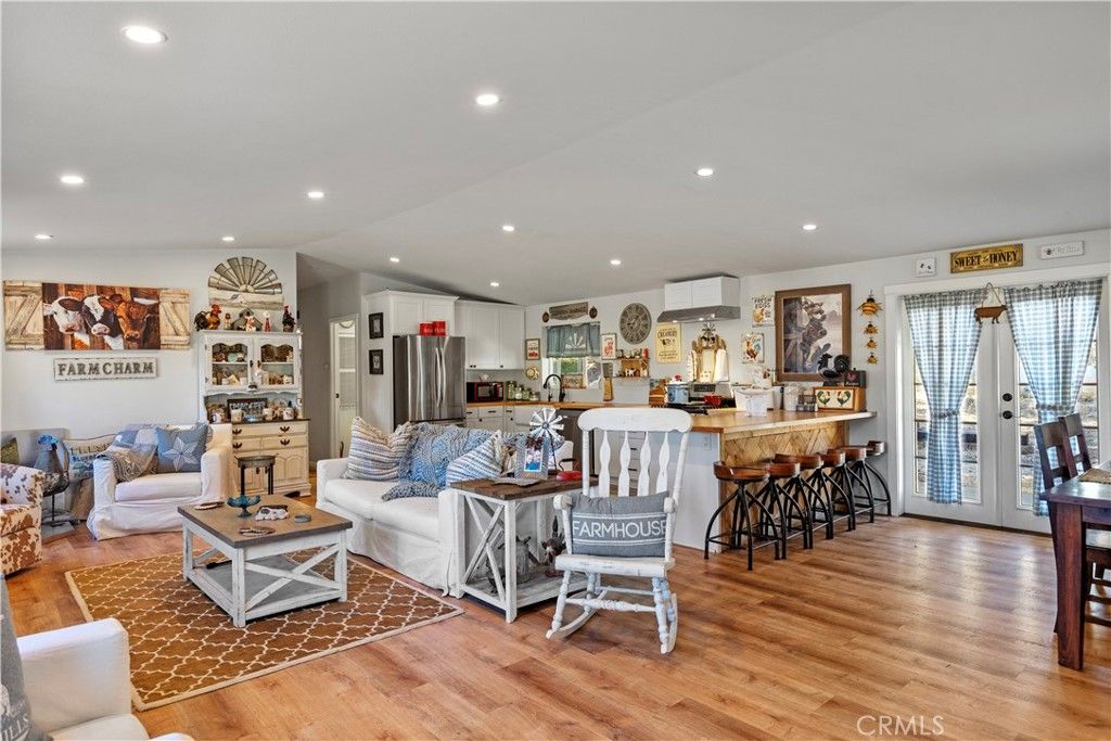 Interior, Kitchen, Living room, Recessed Lighting, Stainless Steel Appliances, Wood Texture Flooring