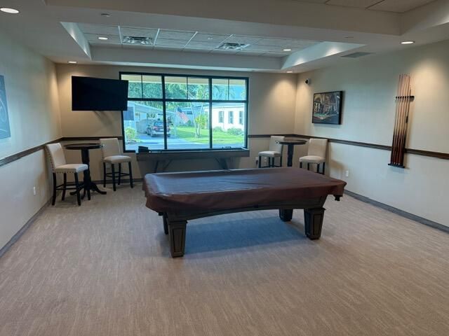 Billiard Table, Game Room, Interior, Recessed Lighting