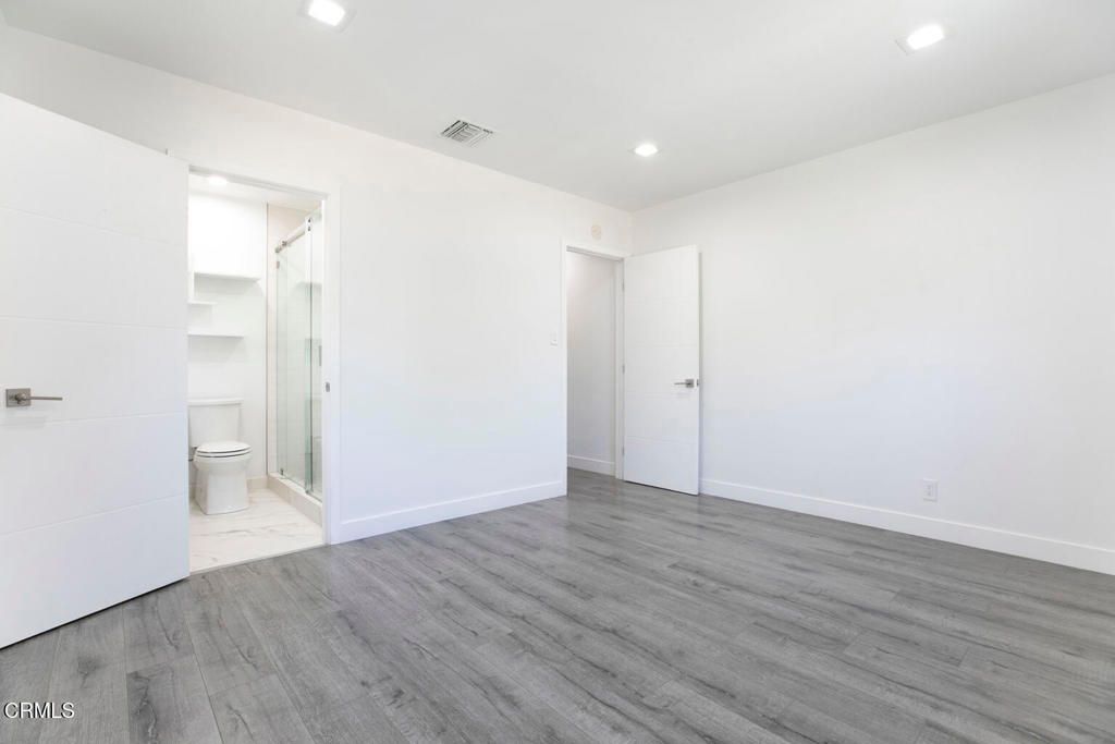 Bathroom, Empty room, Interior, Marble, Recessed Lighting, Wood Texture Flooring