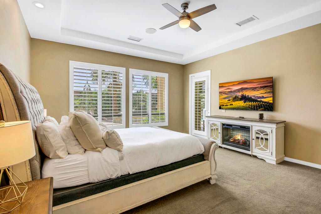 Bedroom, Fireplace, Interior, Recessed Lighting