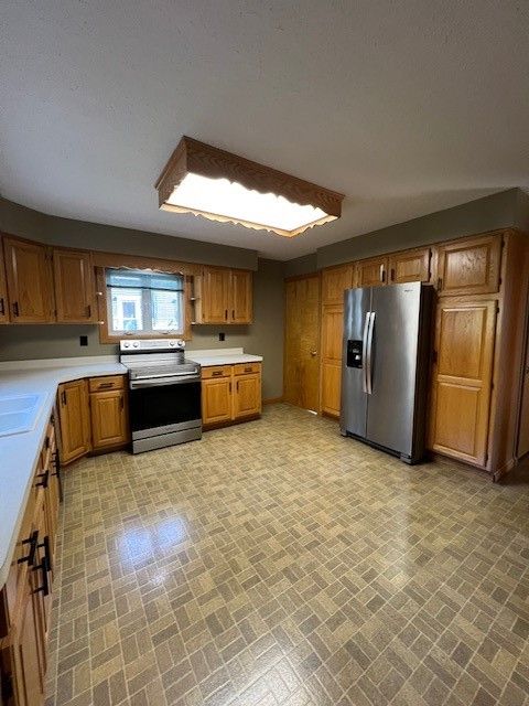 Interior, Kitchen, Stainless Steel Appliances, Wooden Walls