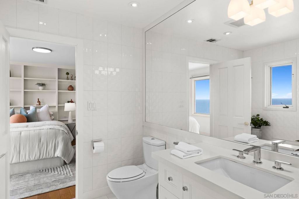 Bathroom, Bedroom, Glass Shower, Interior, Recessed Lighting, Water, Wood Texture Flooring
