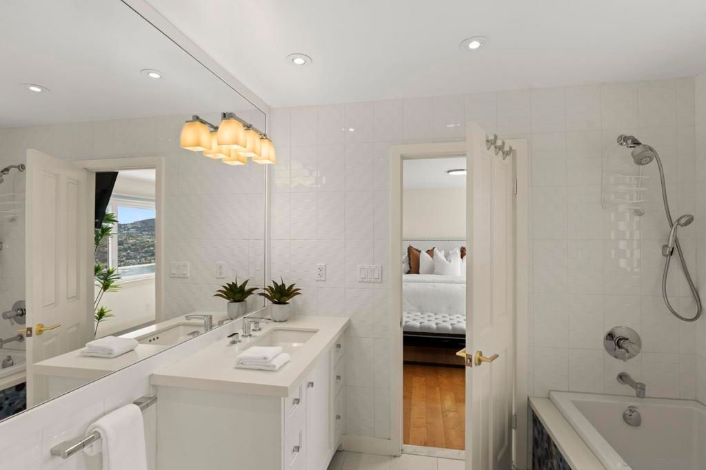 Bathroom, Bedroom, Dual Sink Vanities, Glass Shower, Interior, Recessed Lighting