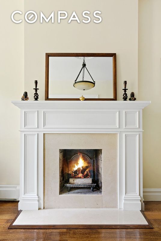 Fireplace, Interior, Pendant Lights, Wood Texture Flooring