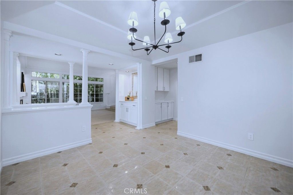 Chandelier, Empty room, Interior, Kitchen, Recessed Lighting