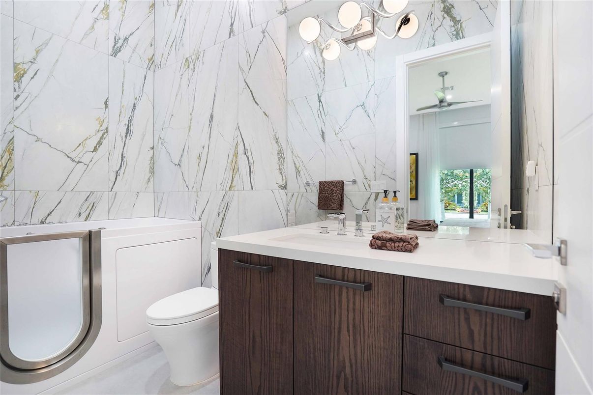 Bathroom, Interior, Marble Walls