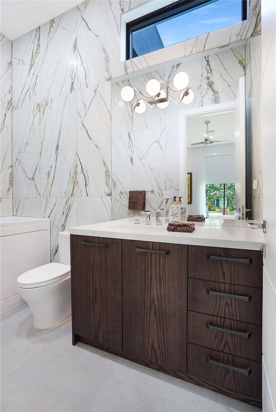 Bathroom, Interior, Marble Walls