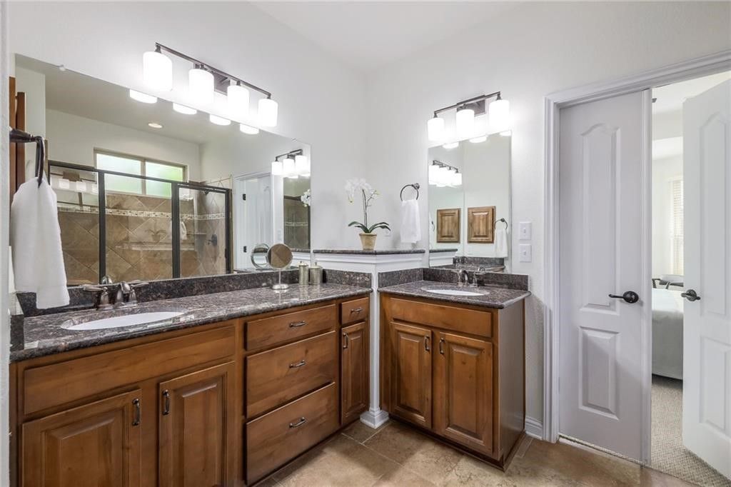 Bathroom, Dual Sink Vanities, Glass Shower, Interior