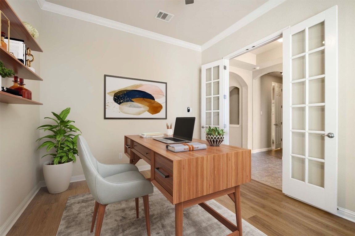 Home Office, Interior, Wood Texture Flooring