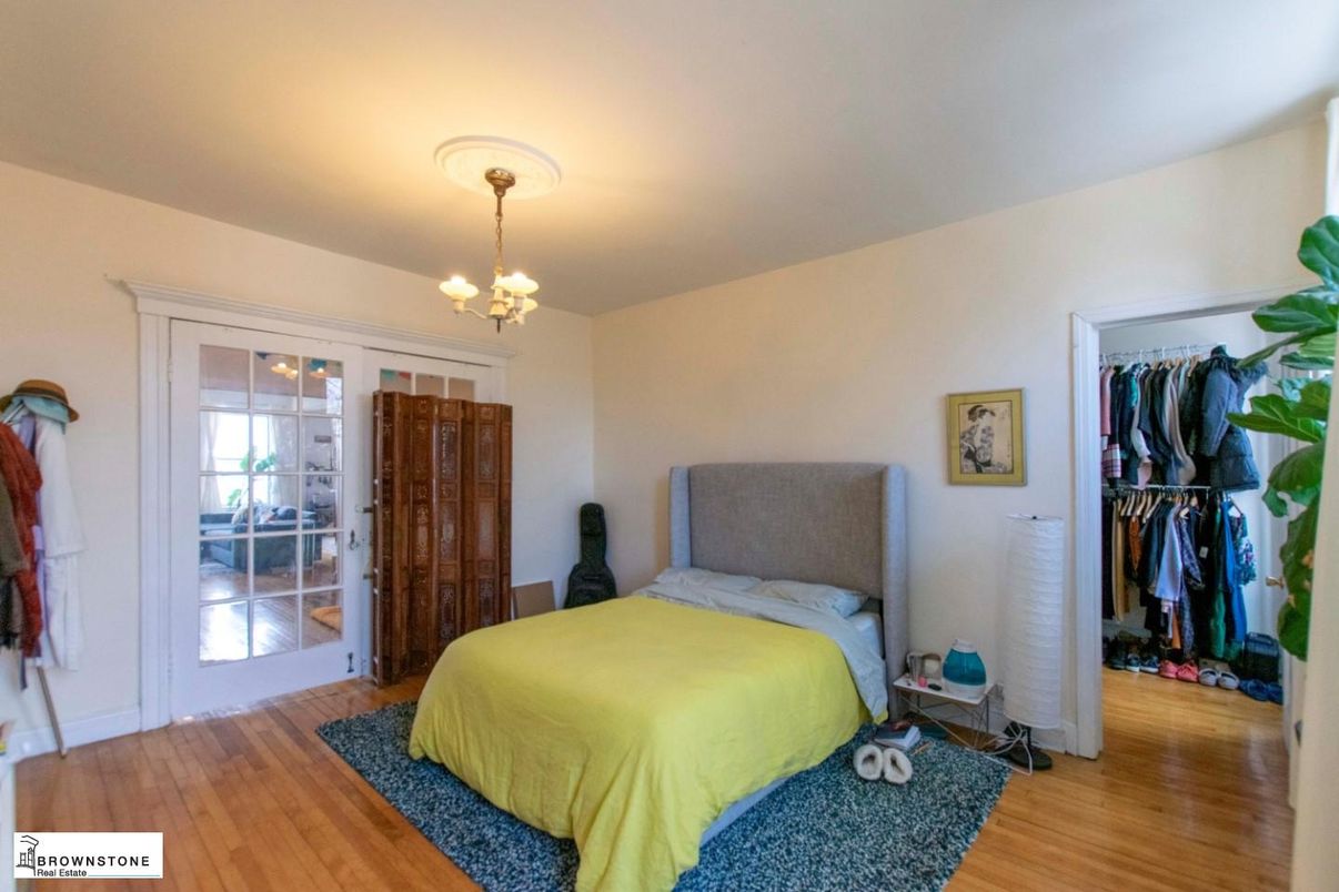 Bedroom, Chandelier, Interior, Wood Texture Flooring