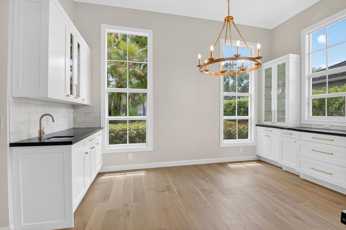 Interior, Kitchen, Pendant Lights, Wood Texture Flooring
