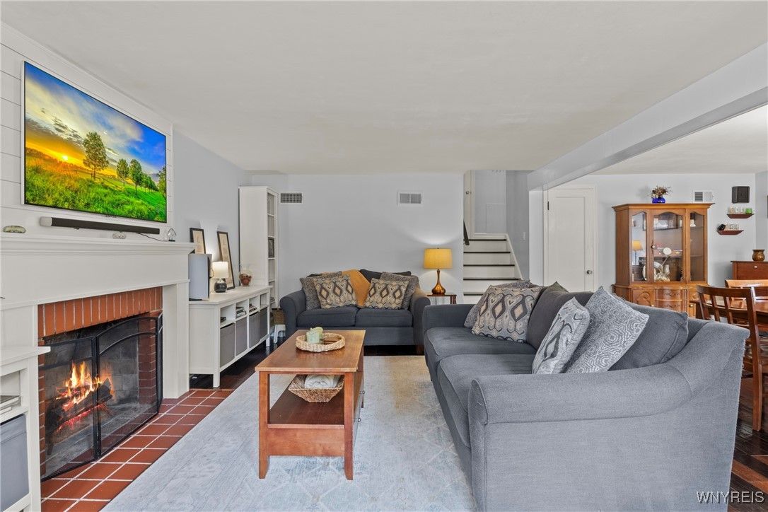 Dining room, Fireplace, Interior, Living room