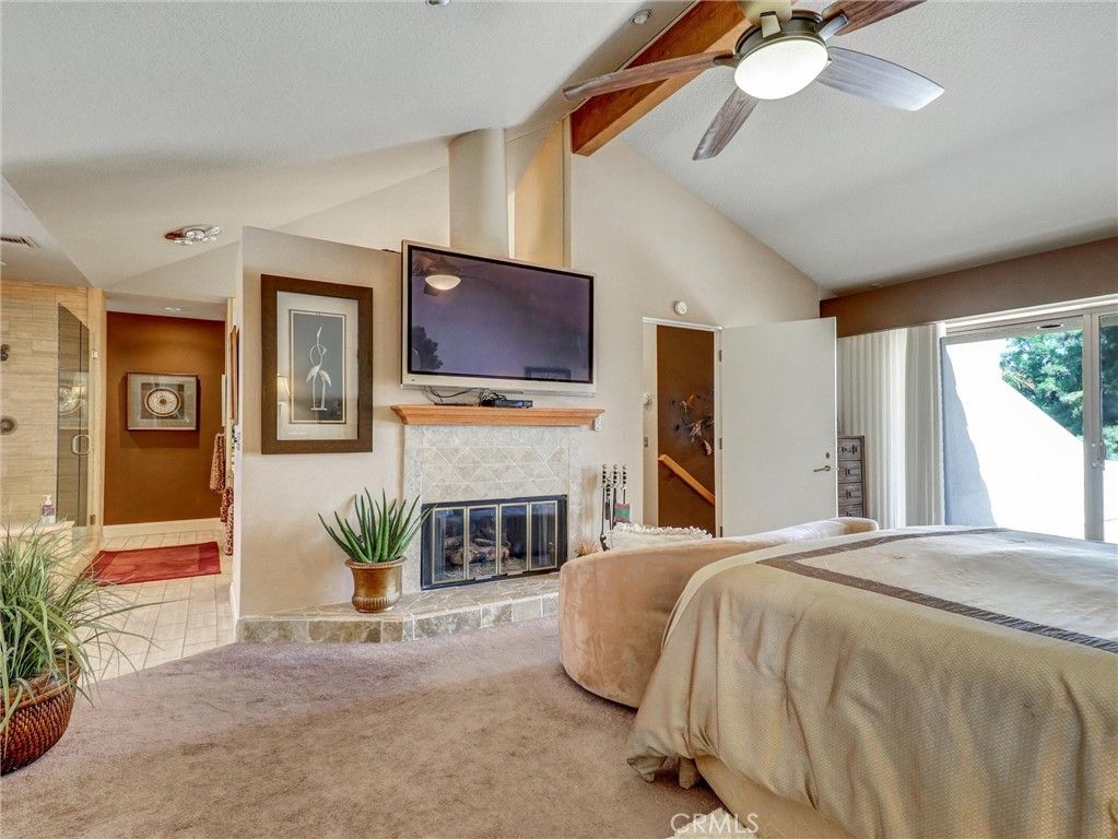 Bedroom, Fireplace, Interior