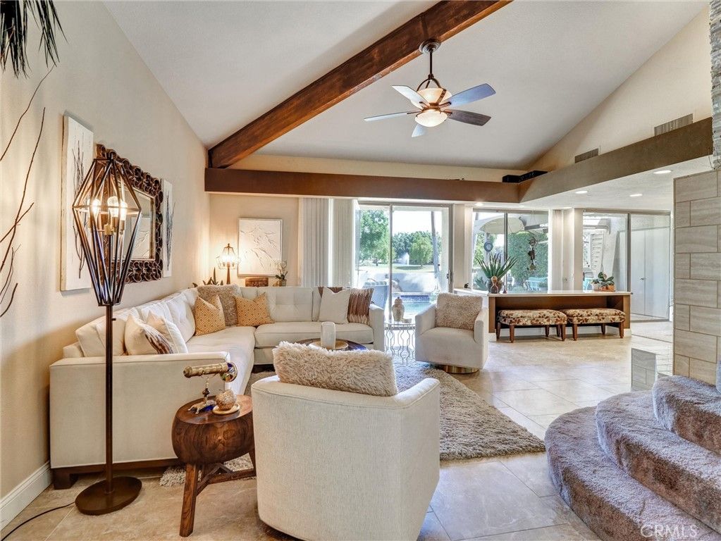 Interior, Living room, Recessed Lighting, Wooden Beams