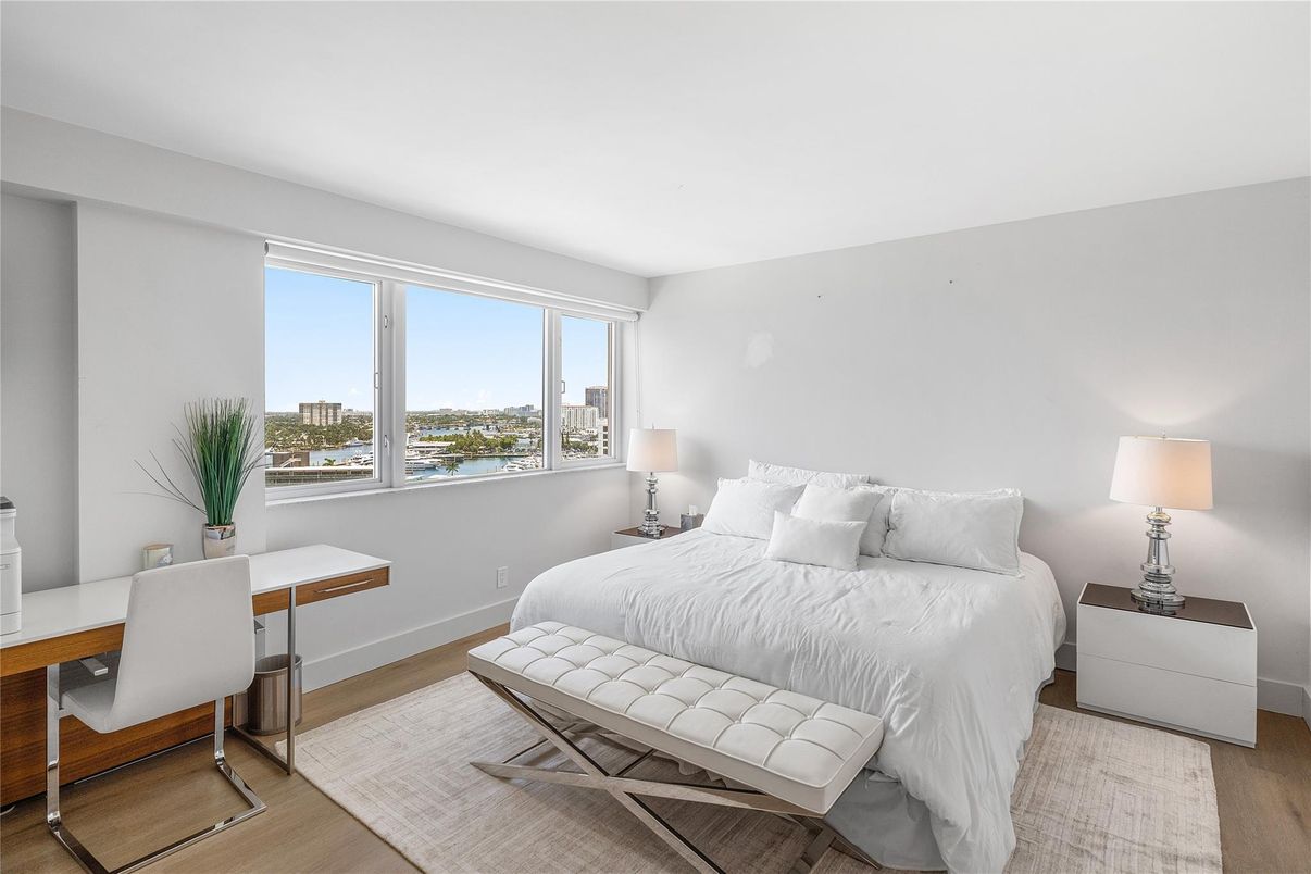 Bedroom, Home Office, Interior, Water, Wood Texture Flooring