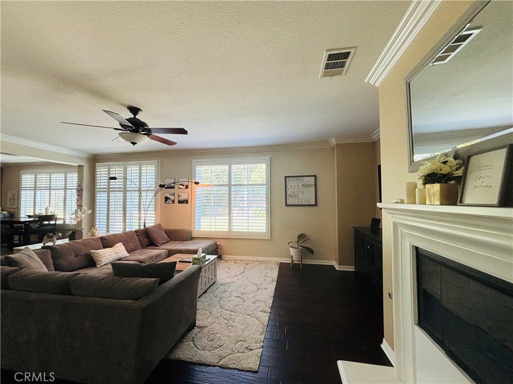 Dining room, Fireplace, Interior, Living room, Wood Texture Flooring