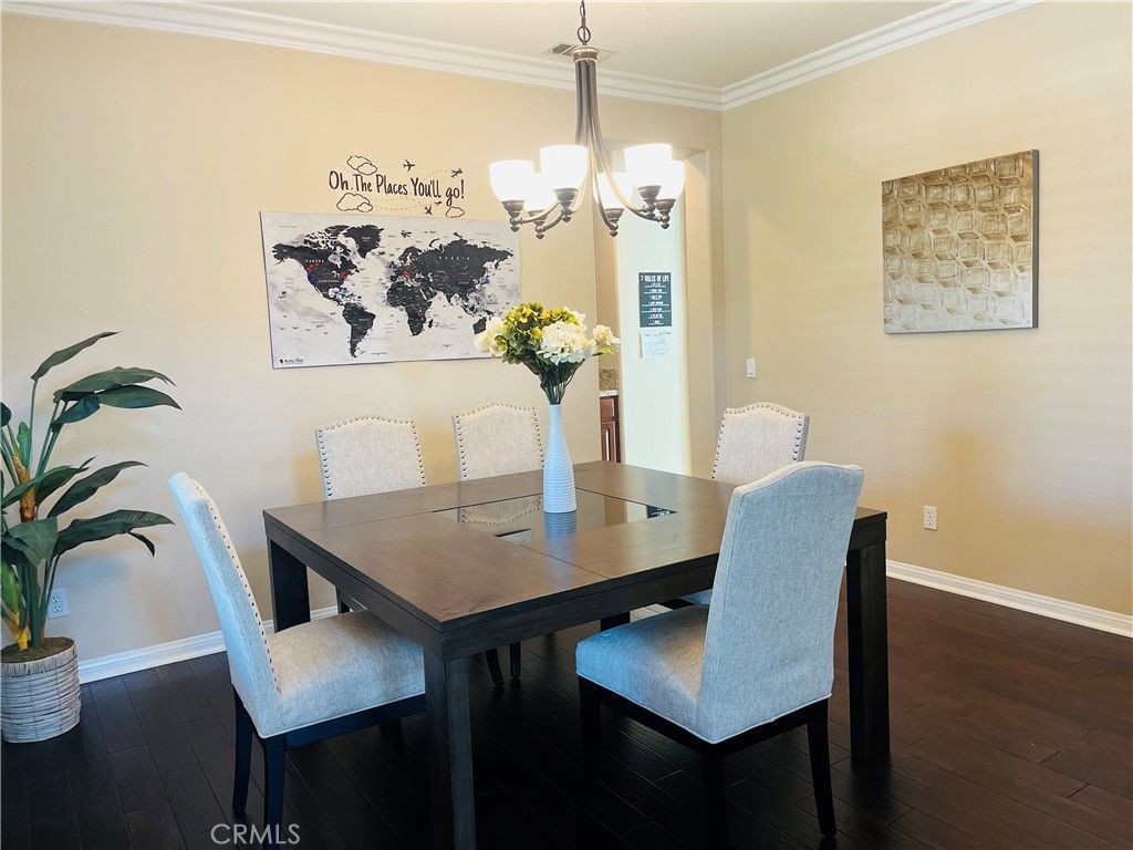 Chandelier, Dining room, Interior, Wood Texture Flooring
