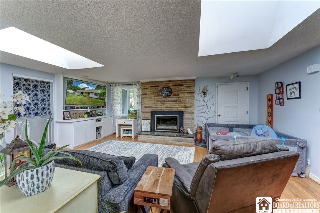 Fireplace, Interior, Living room, Stone Walls, Wood Texture Flooring