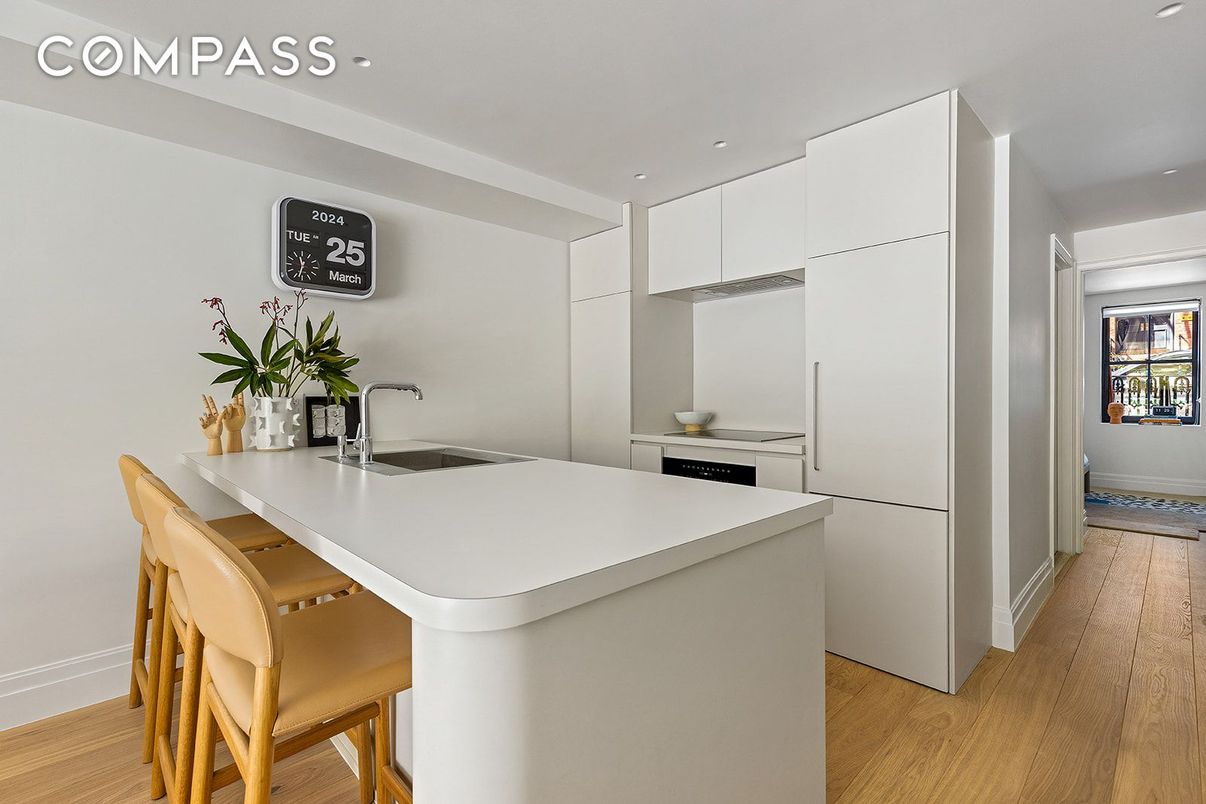 Interior, Kitchen, Recessed Lighting, Wood Texture Flooring
