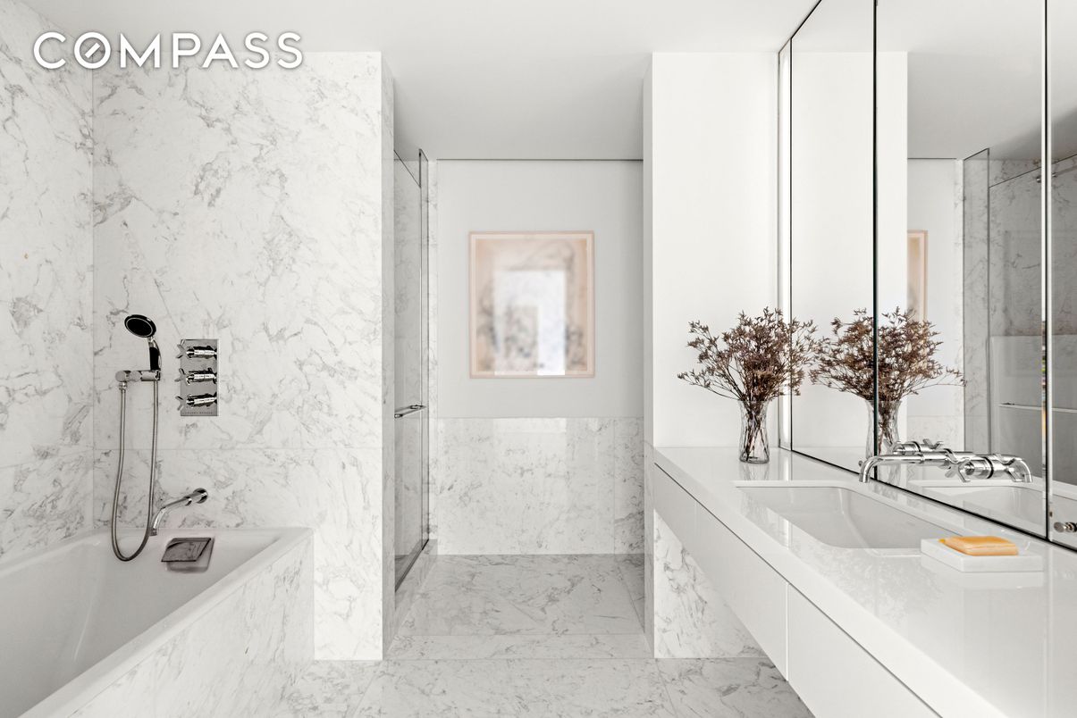 Bathroom, Glass Shower, Interior, Marble, Marble Walls