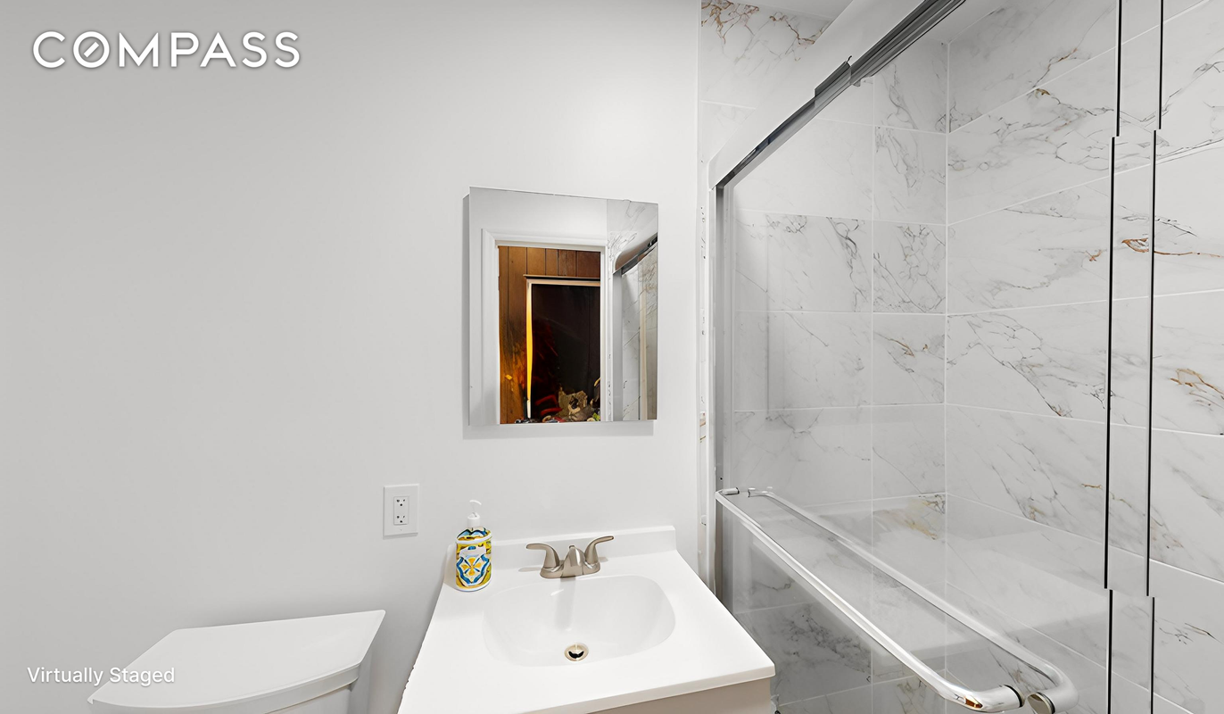 Bathroom, Glass Shower, Interior, Marble Walls