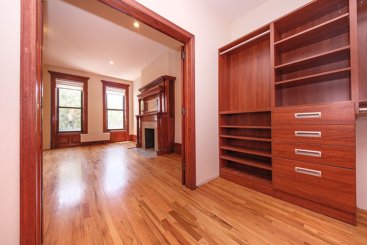 Fireplace, Interior, Recessed Lighting, Wood Texture Flooring