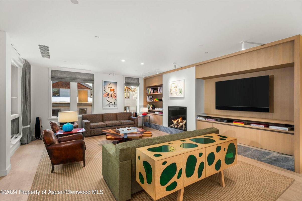 Fireplace, Game Room, Interior, Living room, Recessed Lighting