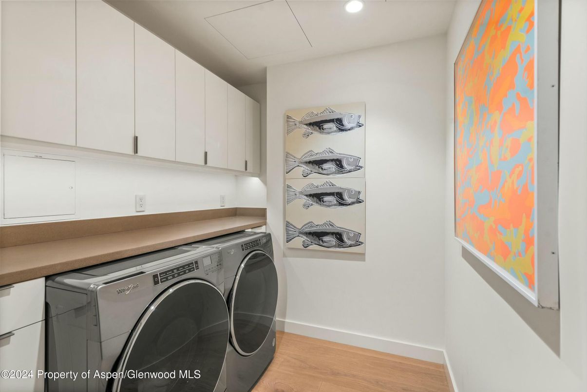 Interior, Recessed Lighting, Washer, Wood Texture Flooring