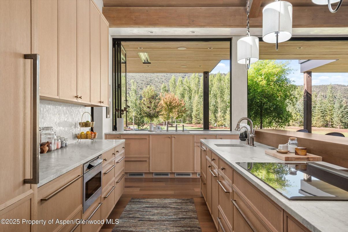 Interior, Kitchen, Pendant Lights, Wood Texture Flooring