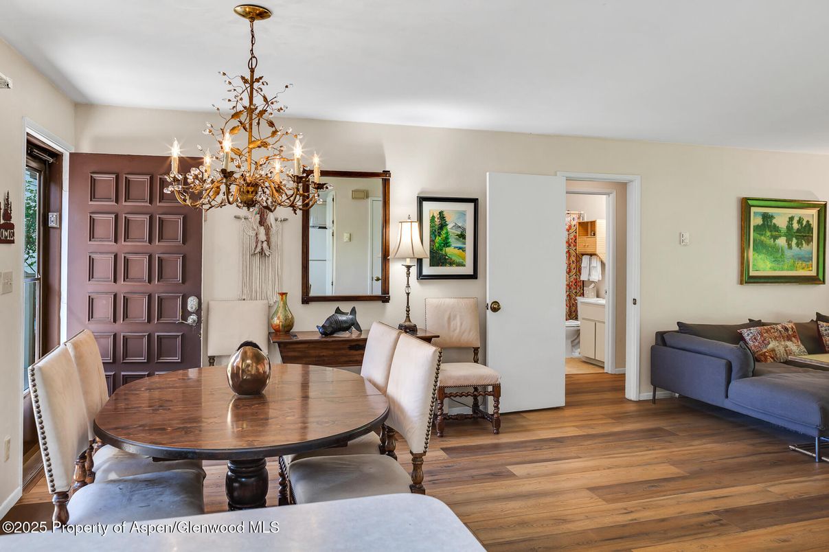Chandelier, Dining room, Interior, Wood Texture Flooring