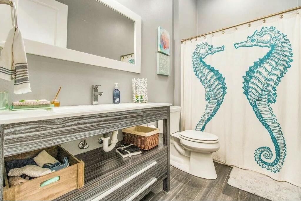 Bathroom, Interior, Wood Texture Flooring