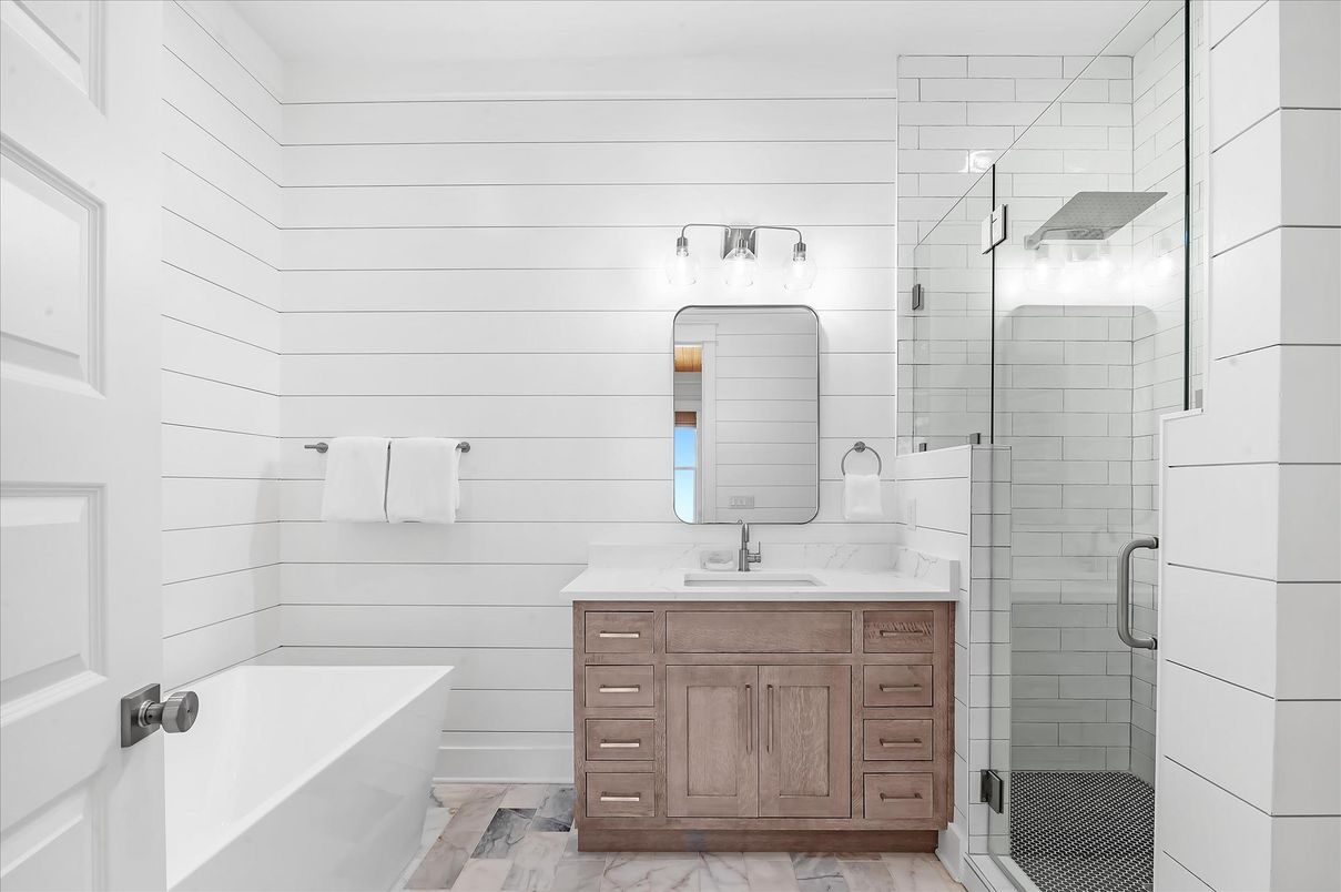 Bathroom, Glass Shower, Interior, Marble