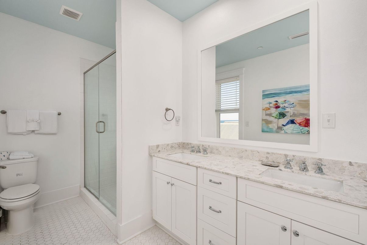 Bathroom, Dual Sink Vanities, Glass Shower, Interior