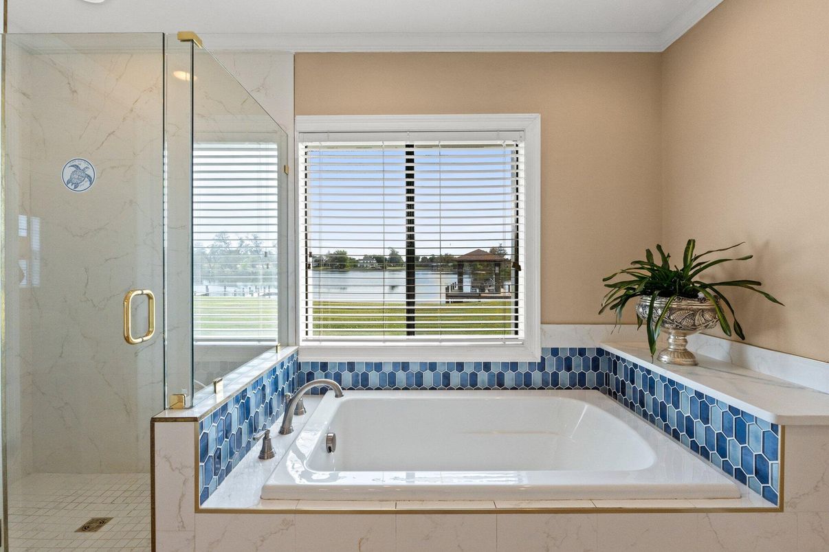 Bathroom, Glass Shower, Interior, Marble Walls, Water