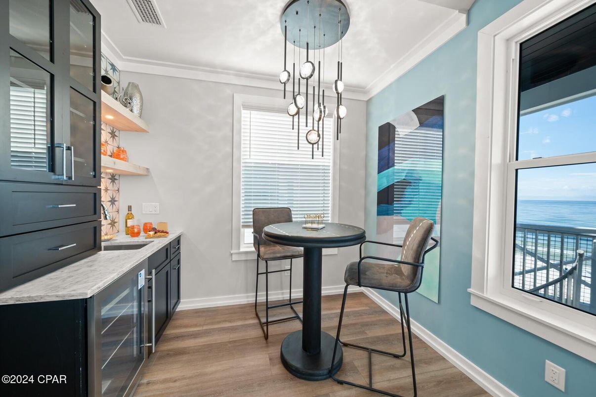 Interior, Pendant Lights, Water, Wood Texture Flooring