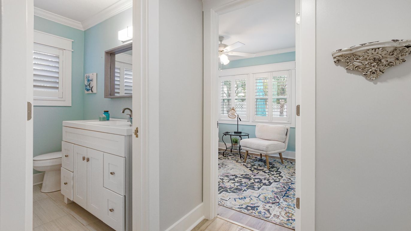 Bathroom, Interior, Wood Texture Flooring