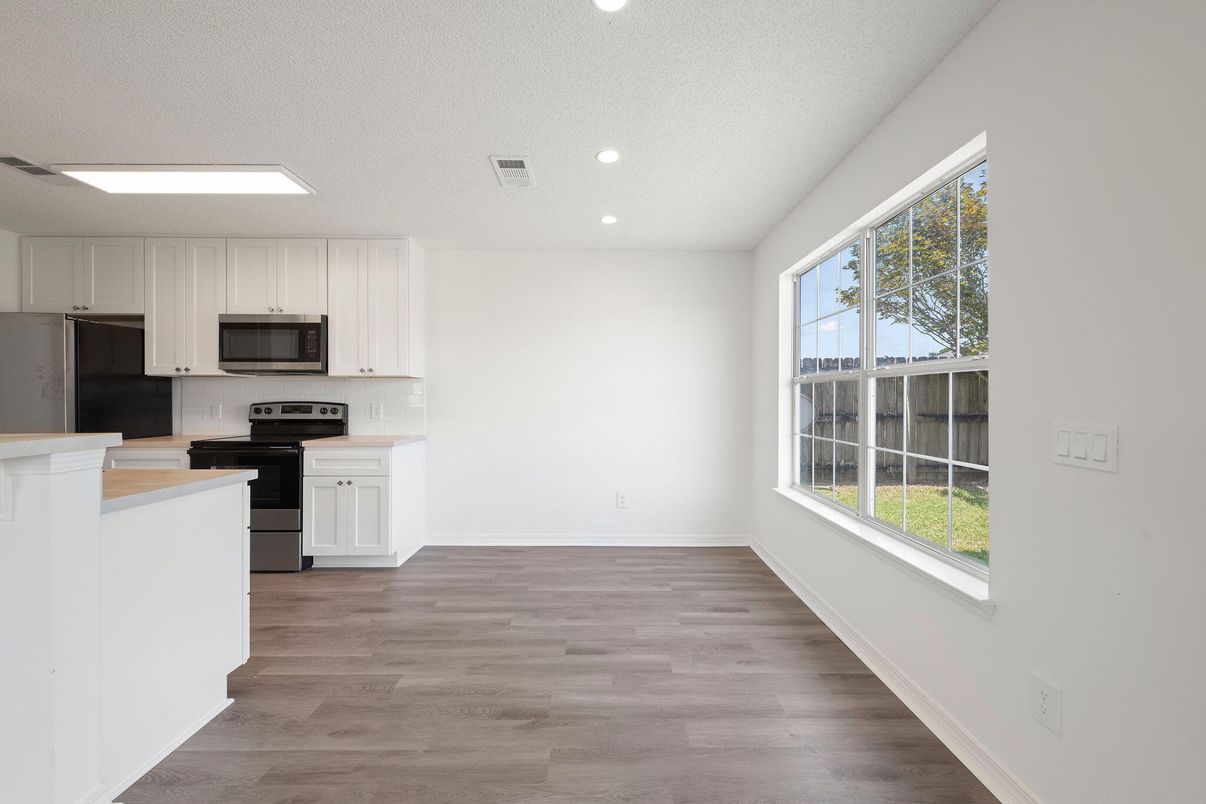 Interior, Kitchen, Recessed Lighting, Wood Texture Flooring
