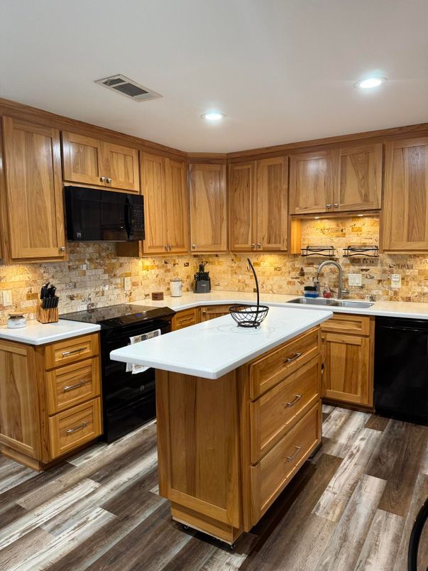 Interior, Kitchen, Recessed Lighting, Wood Texture Flooring