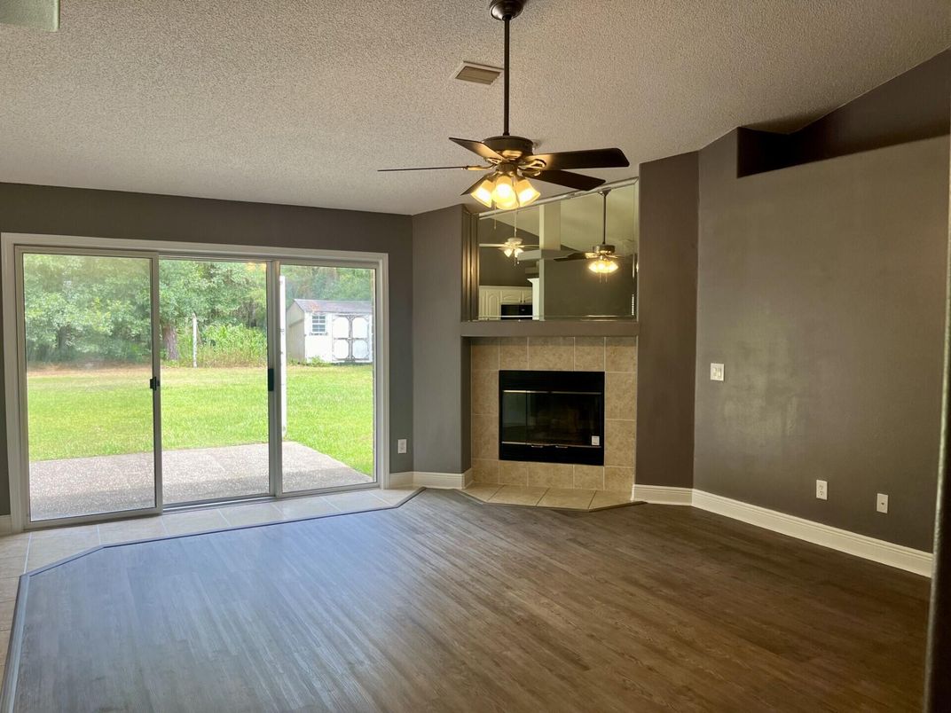 Empty room, Fireplace, Interior, Wood Texture Flooring
