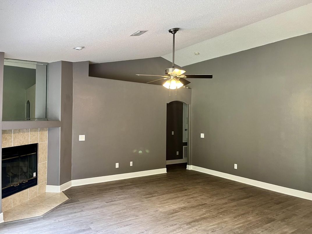 Empty room, Fireplace, Interior, Wood Texture Flooring