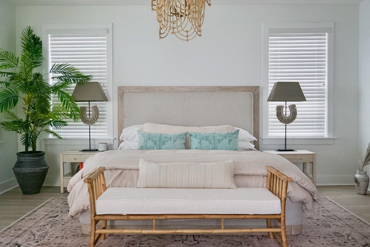 Bedroom, Chandelier, Interior, Wood Texture Flooring