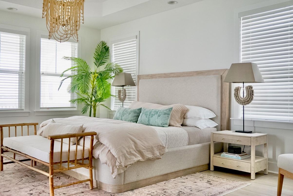 Bedroom, Chandelier, Interior, Wood Texture Flooring